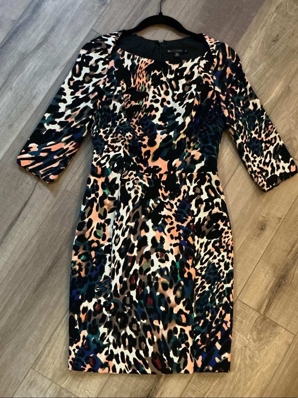 Black Halo Multicolor Animal Print Sheath Dress